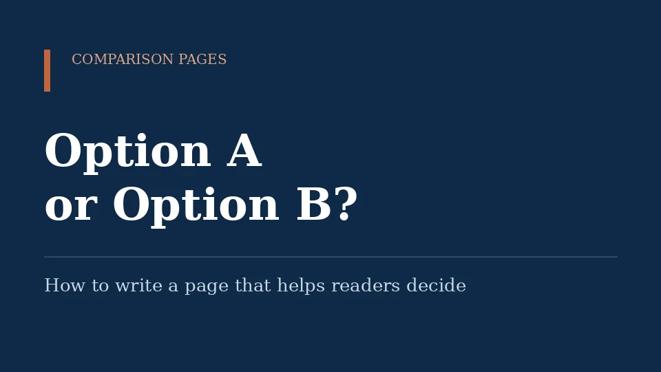 Editorial cover reading Option A or Option B