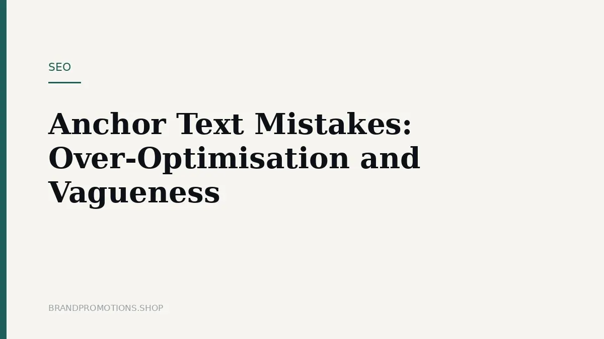 Anchor Text Mistakes: Over-Optimisation and Vagueness