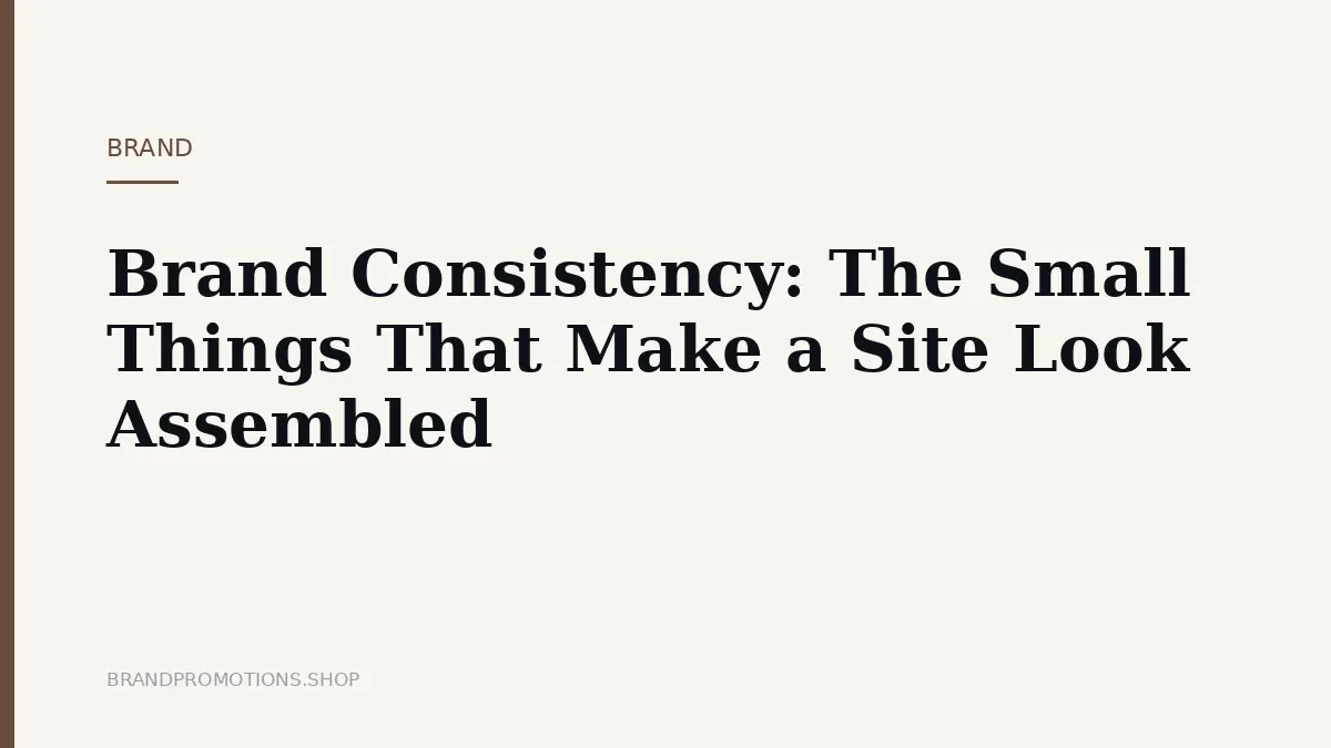 Brand Consistency: The Small Things That Make a Site Look Assembled