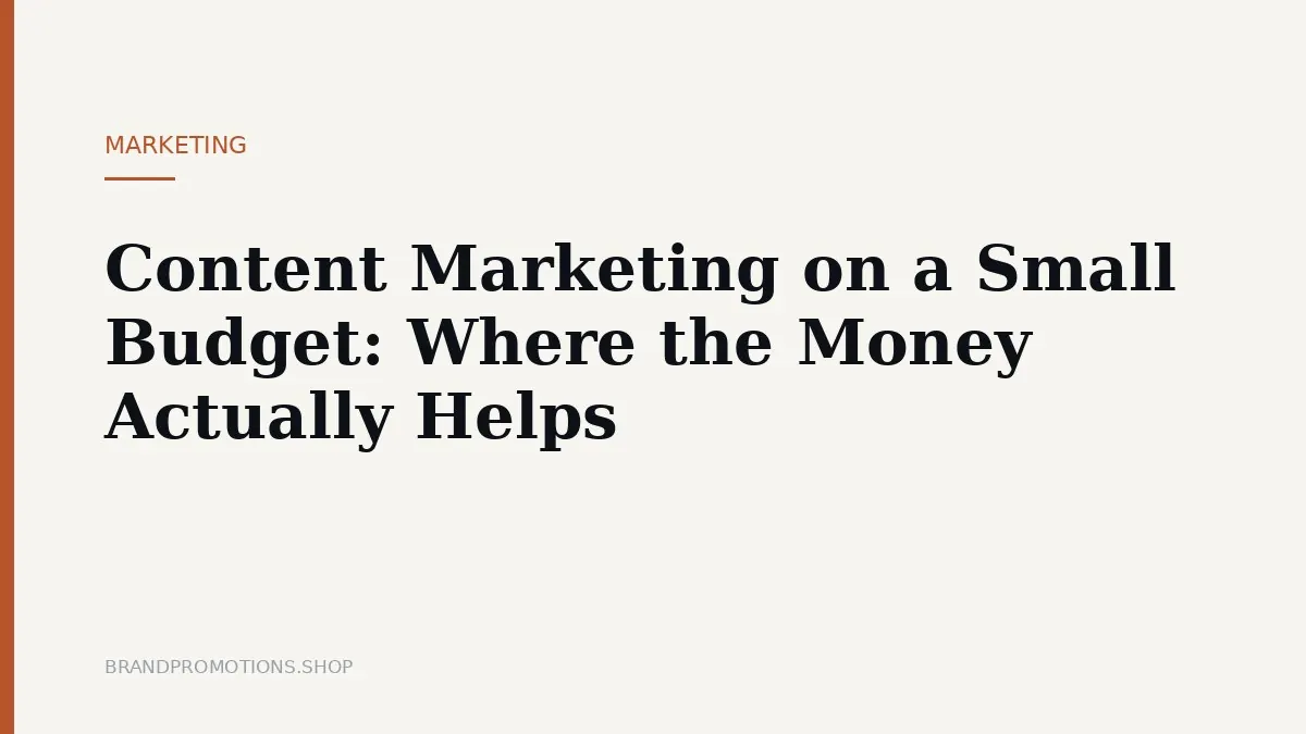 Content Marketing on a Small Budget: Where the Money Actually Helps