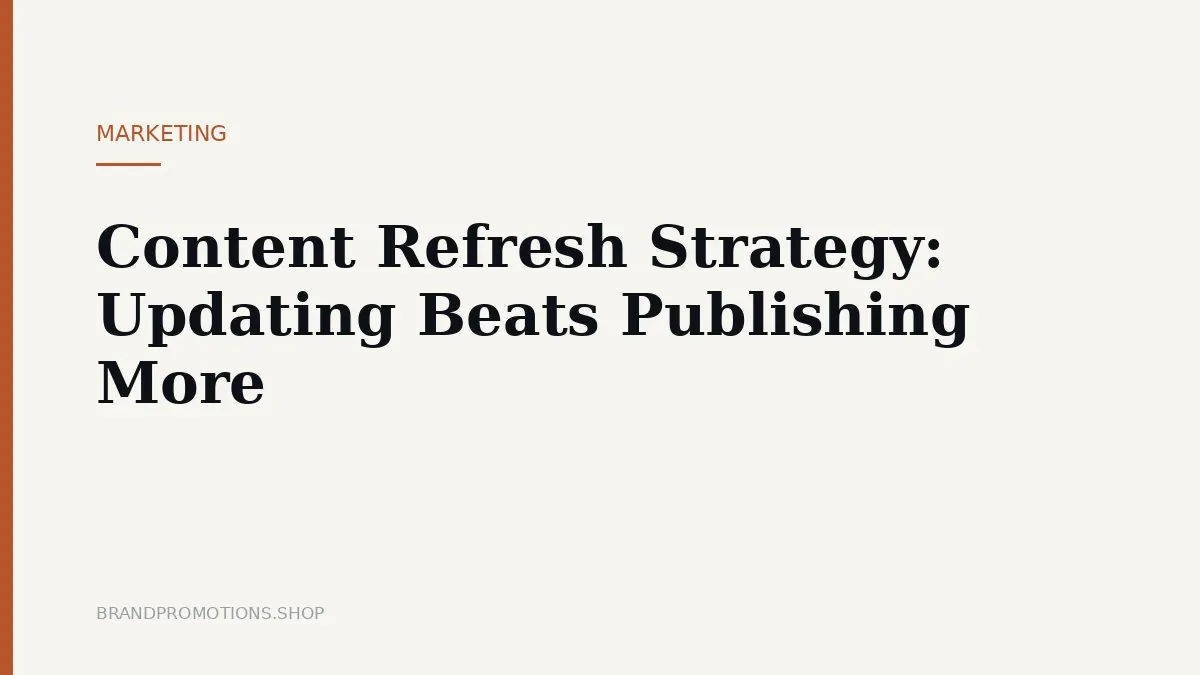 Content Refresh Strategy: Updating Beats Publishing More