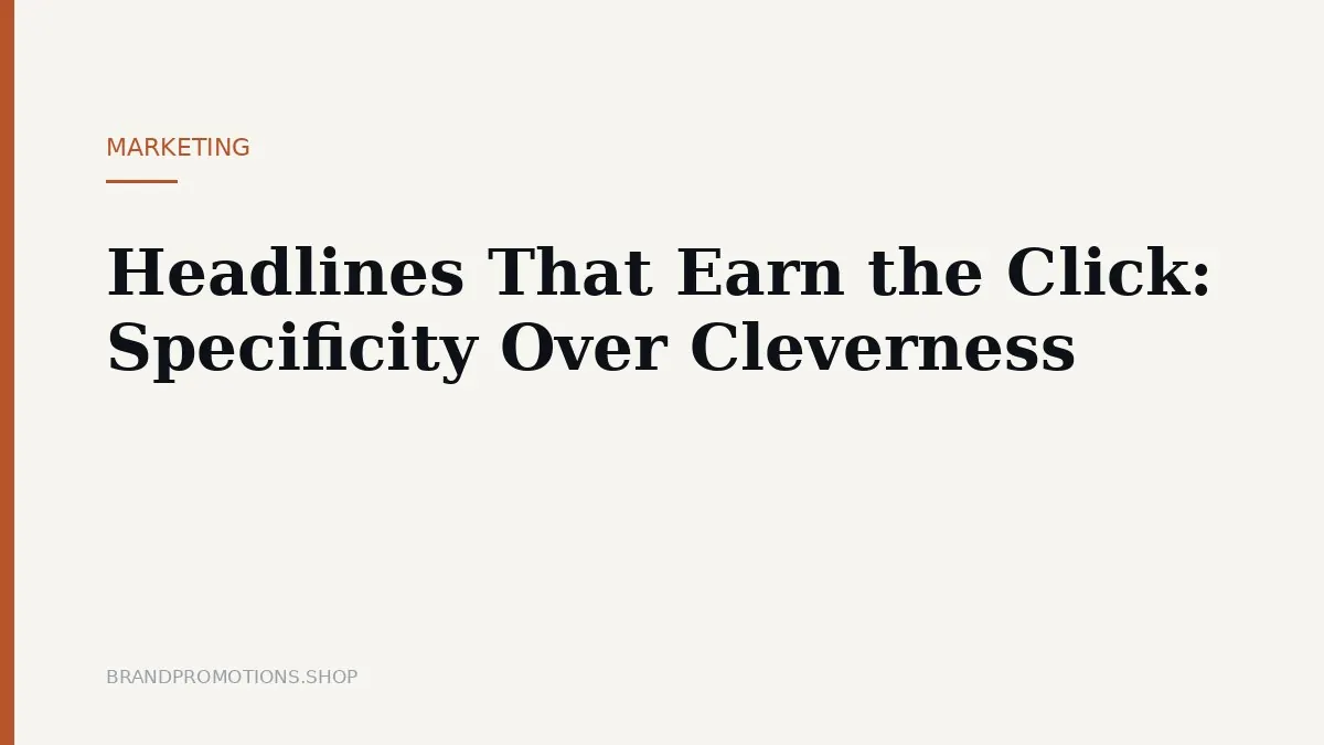 Headlines That Earn the Click: Specificity Over Cleverness