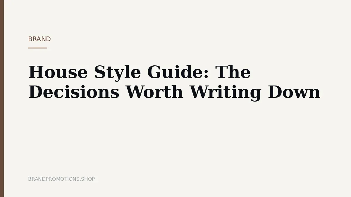House Style Guide: The Decisions Worth Writing Down