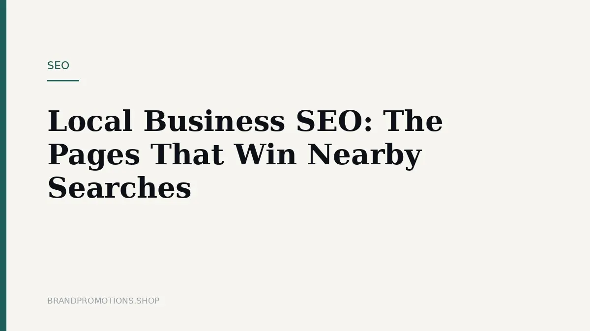 Local Business SEO: The Pages That Win Nearby Searches