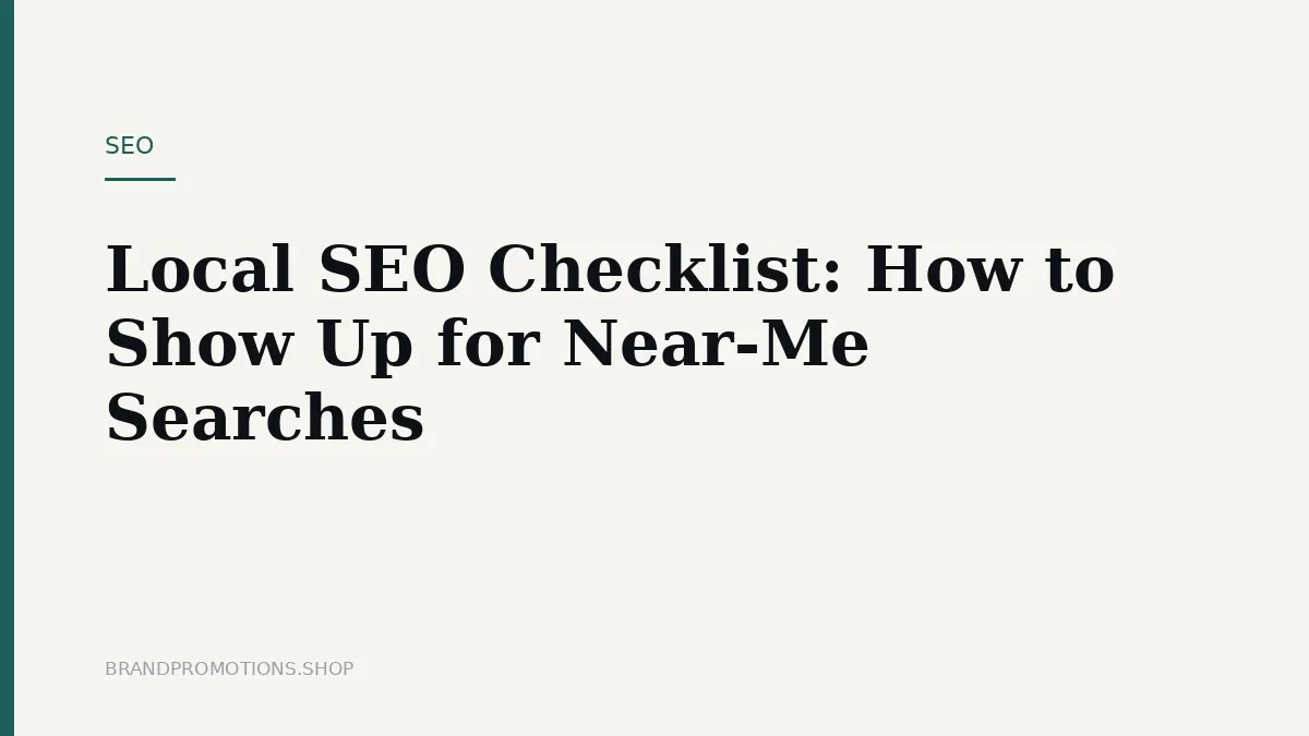 Local SEO Checklist: How to Show Up for Near-Me Searches