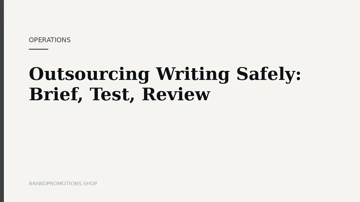 Outsourcing Writing Safely: Brief, Test, Review