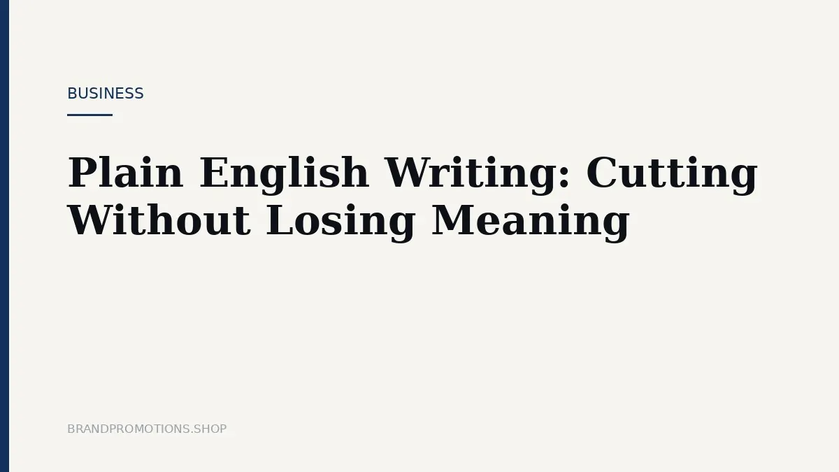 Plain English Writing: Cutting Without Losing Meaning