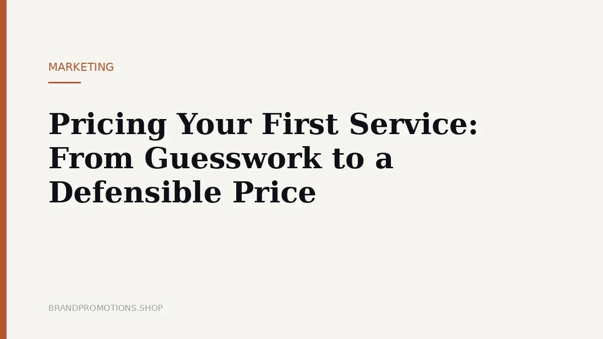 Pricing Your First Service: From Guesswork to a Defensible Price