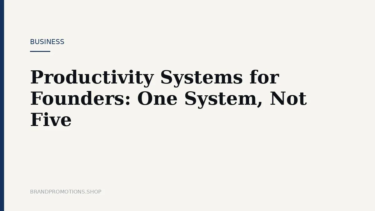 Productivity Systems for Founders: One System, Not Five