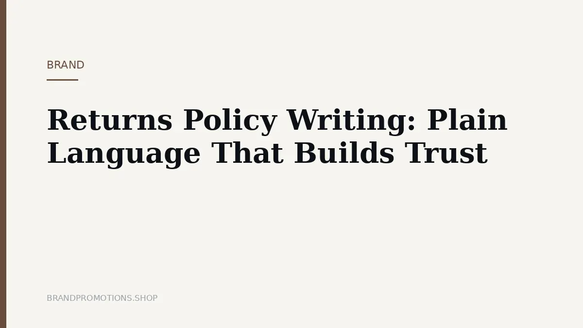 Returns Policy Writing: Plain Language That Builds Trust