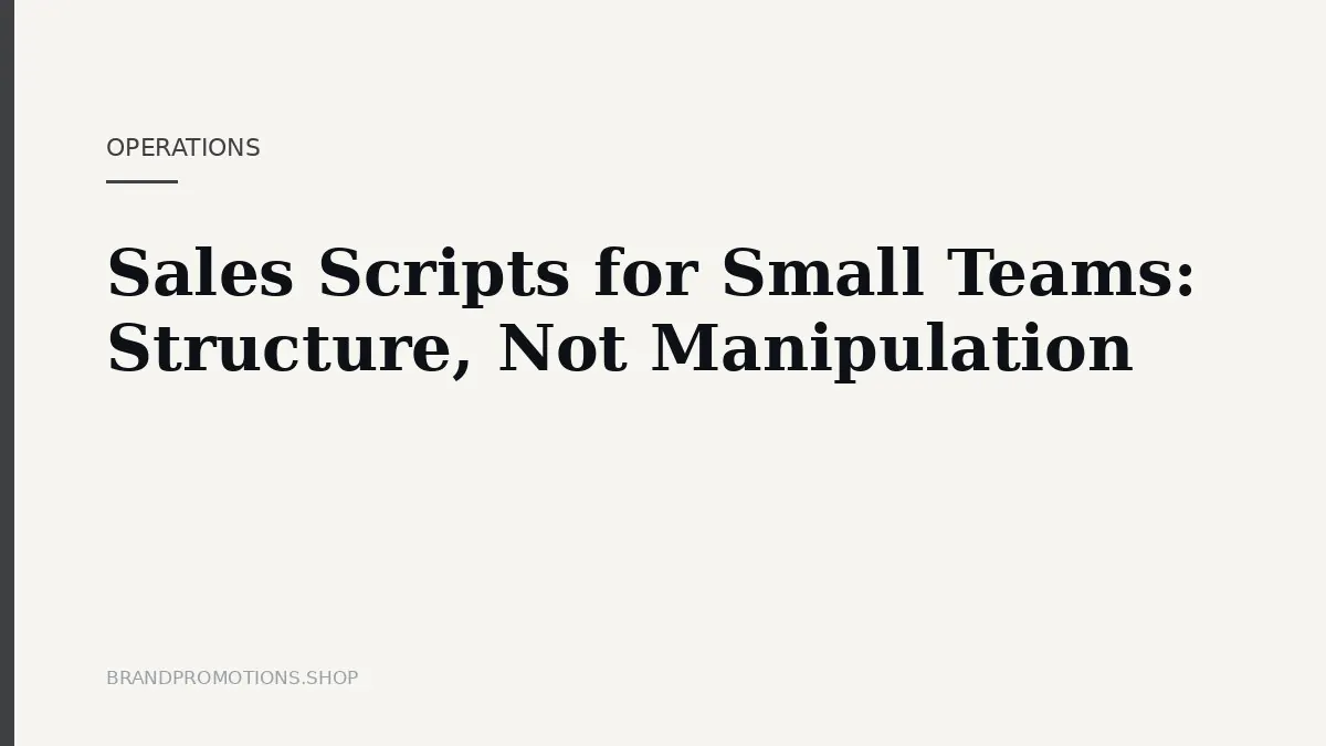 Sales Scripts for Small Teams: Structure, Not Manipulation