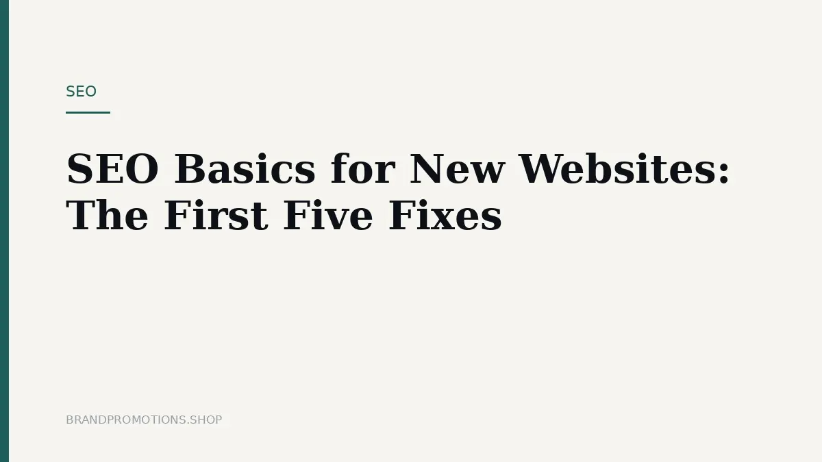 SEO Basics for New Websites: The First Five Fixes