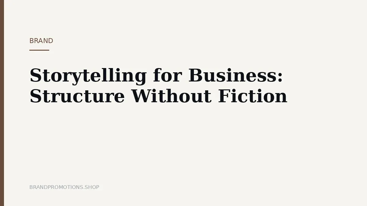 Storytelling for Business: Structure Without Fiction