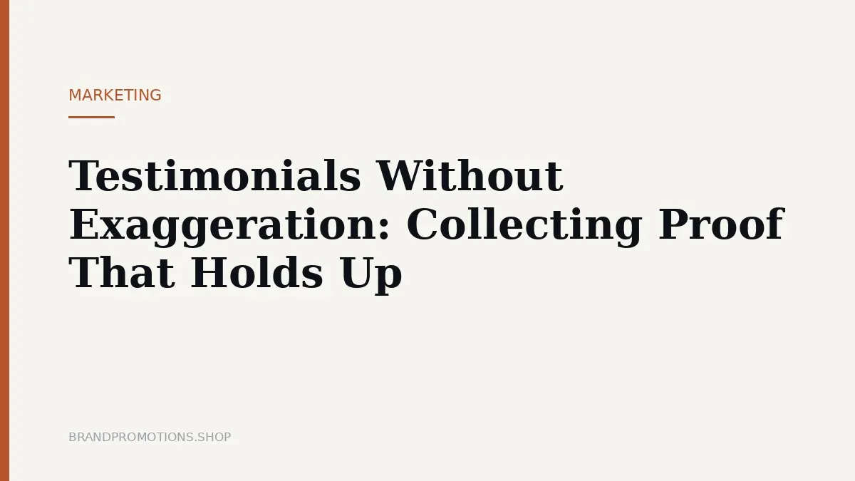Testimonials Without Exaggeration: Collecting Proof That Holds Up