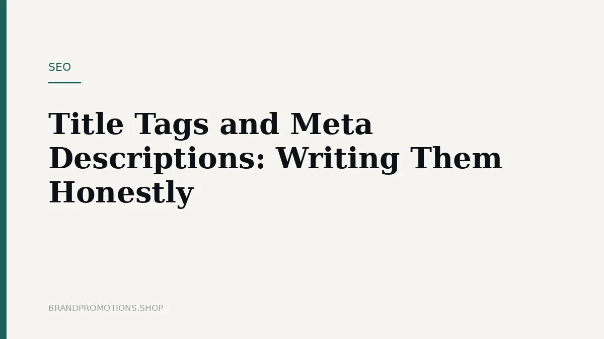 Title Tags and Meta Descriptions: Writing Them Honestly