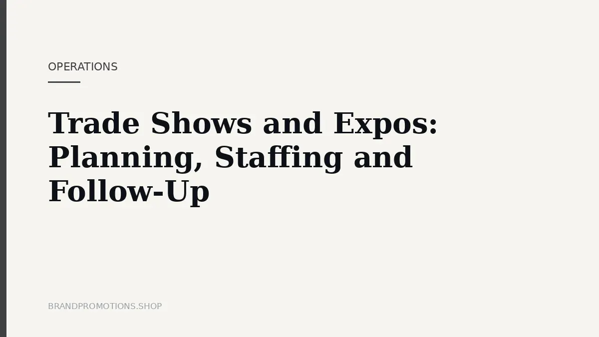 Trade Shows and Expos: Planning, Staffing and Follow-Up