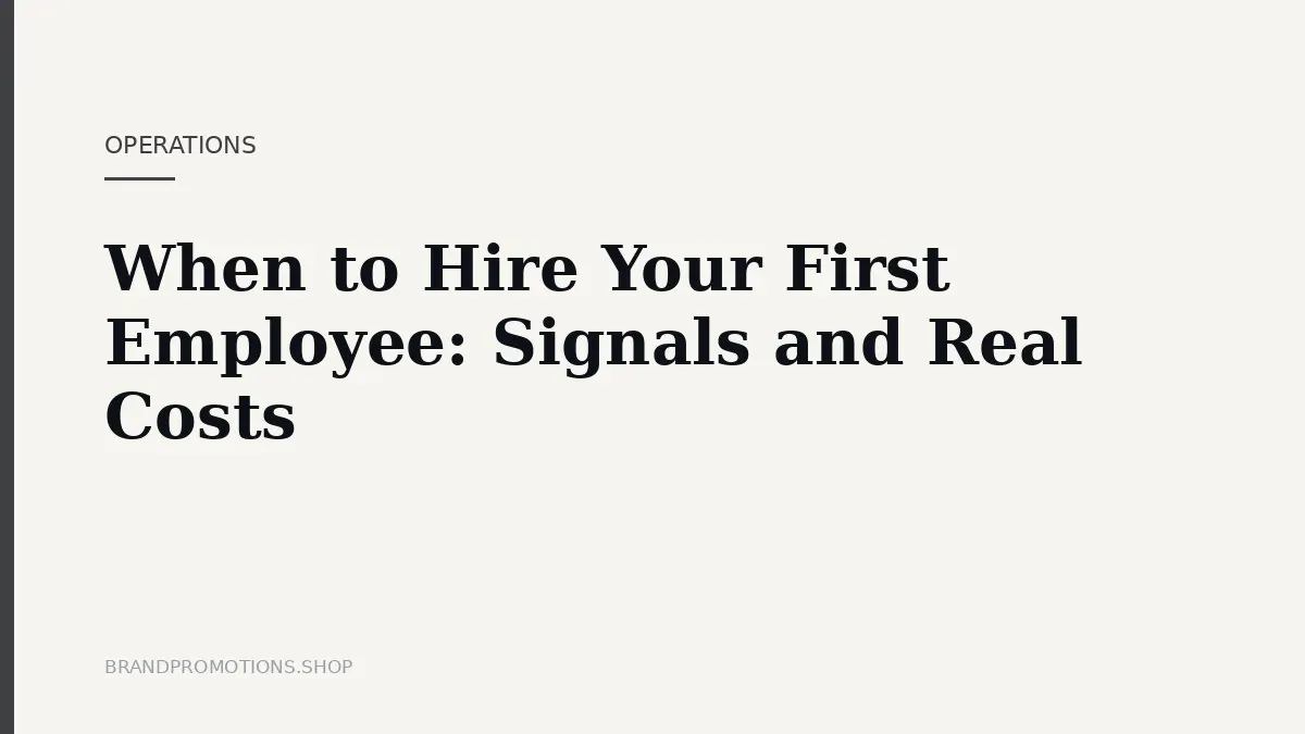 When to Hire Your First Employee: Signals and Real Costs