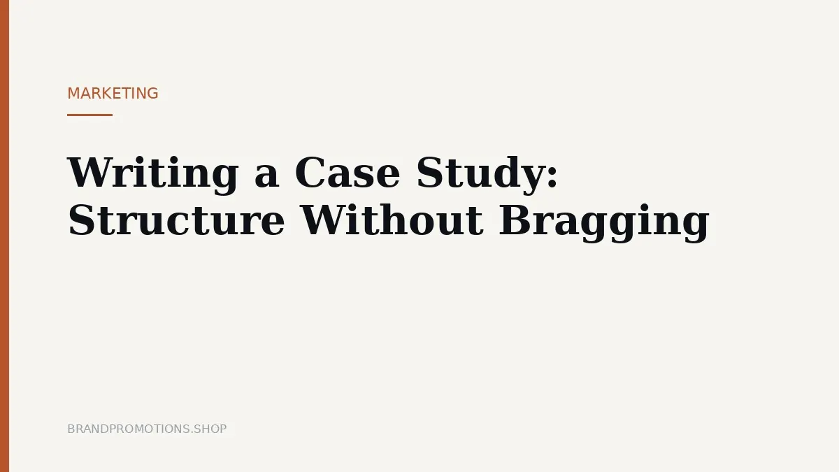 Writing a Case Study: Structure Without Bragging