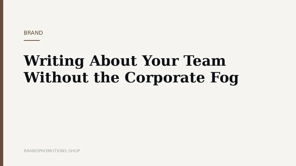 Writing About Your Team Without the Corporate Fog