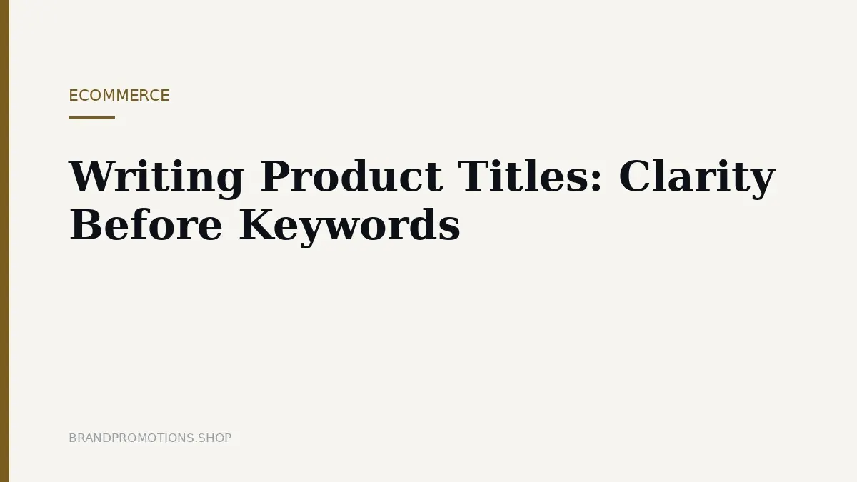 Writing Product Titles: Clarity Before Keywords