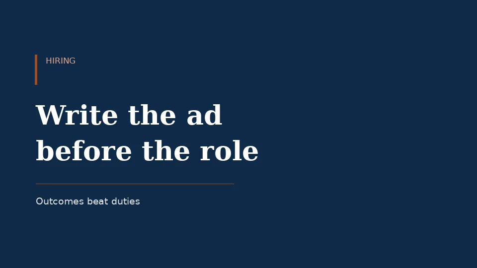 Editorial cover with the title Write the ad before the role